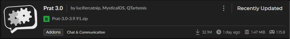 Prat Addon WoW Classic Chat