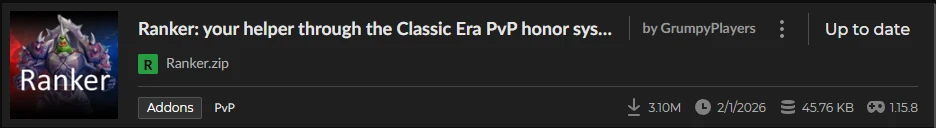 Ranker Addon PvP WoW Classic